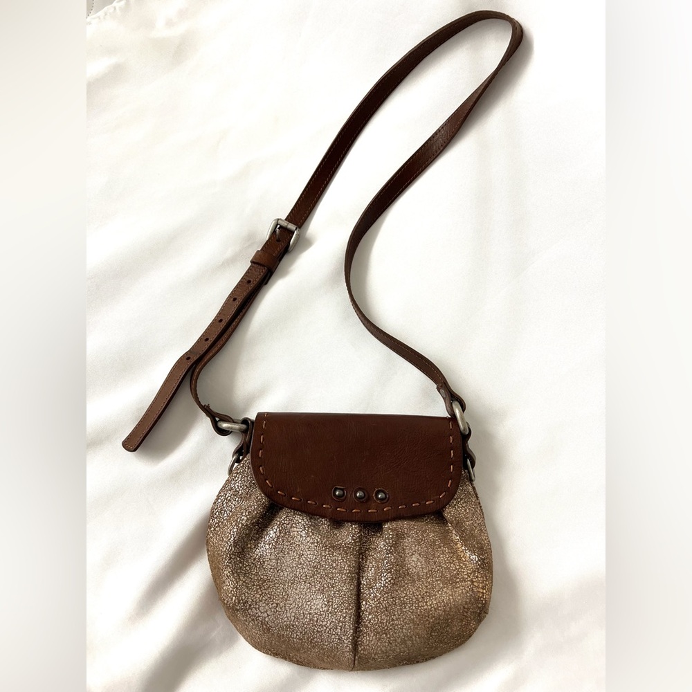 Vintage Brown and Gold Vin Baker Women's Bag Genuine Leather